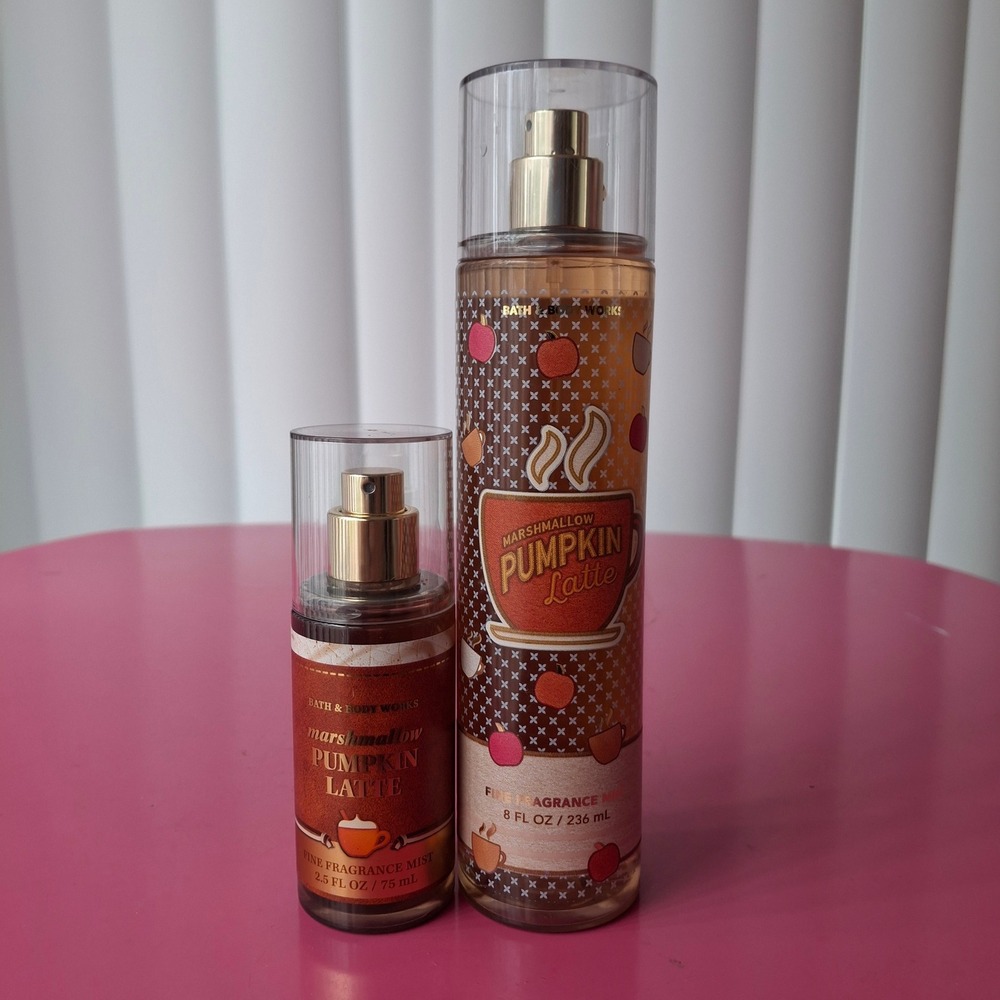 Bath & Body Works MARSHMALLOW PUMPKIN LATTE Fragrance Mist Set of 2
